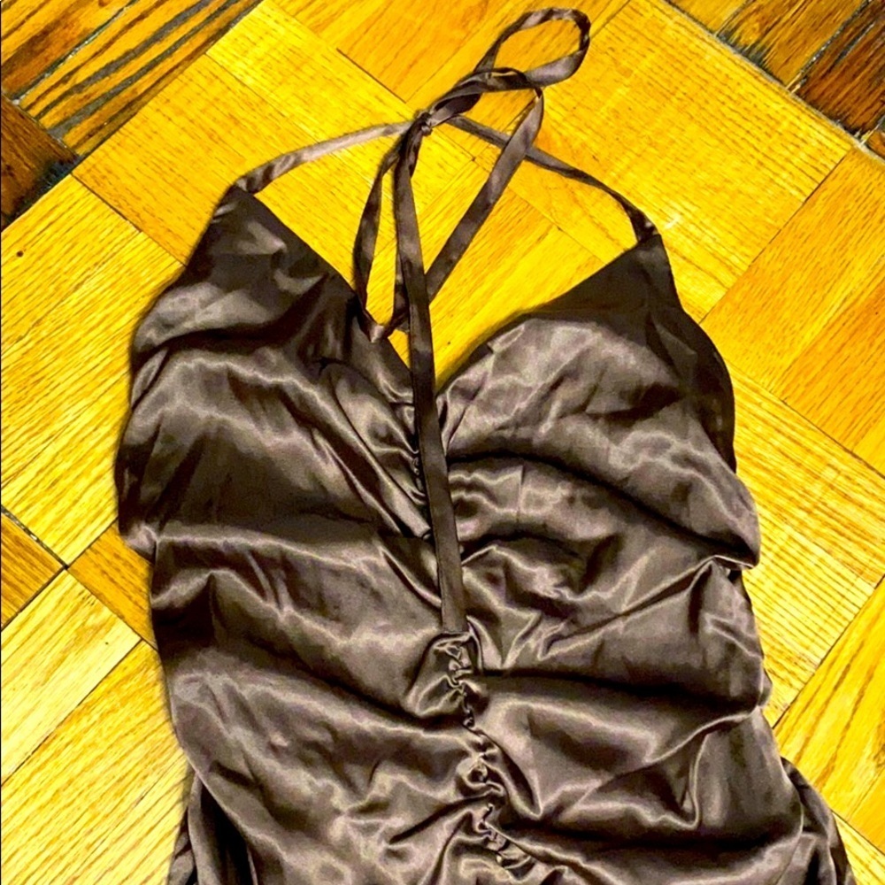 NWT Jessica McClintock brown backless dress sz:12P